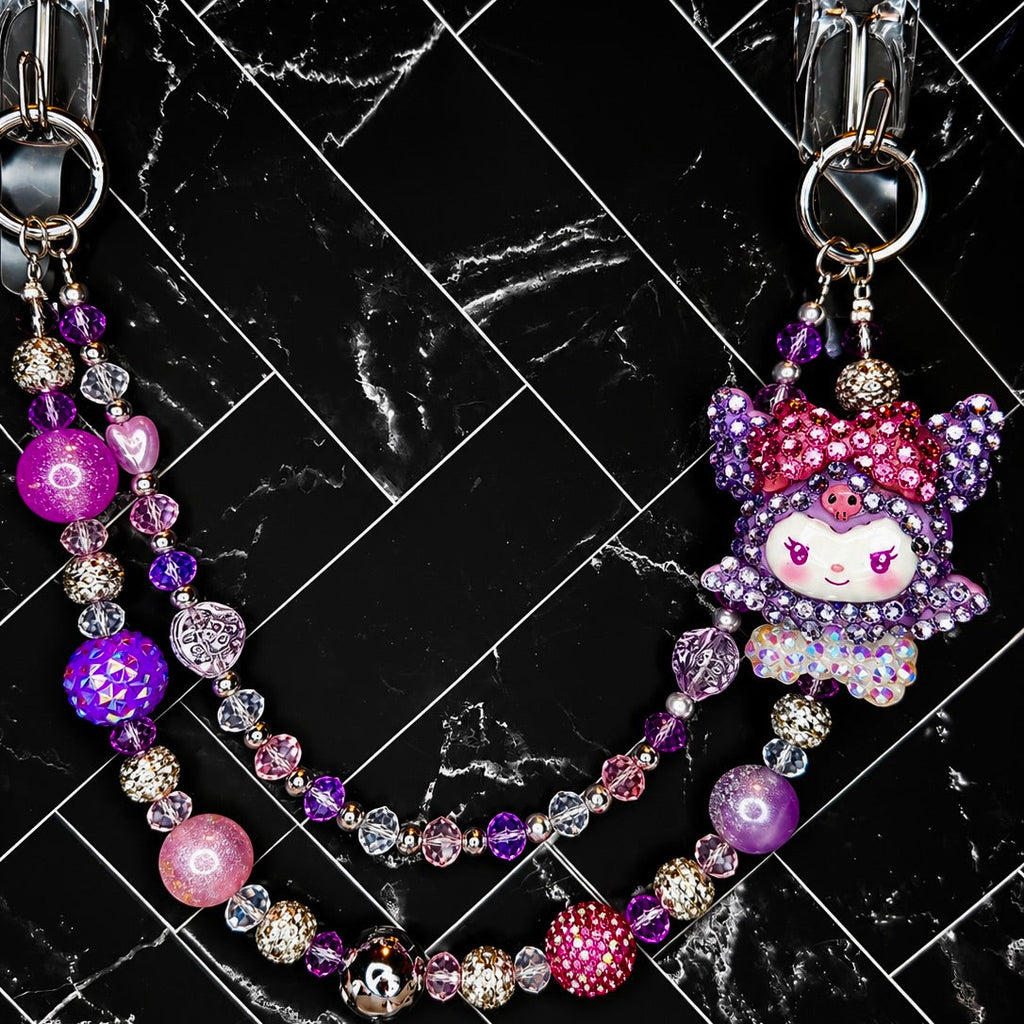 Pretty Lil Menace | Purple Rhinestone Bag Charm