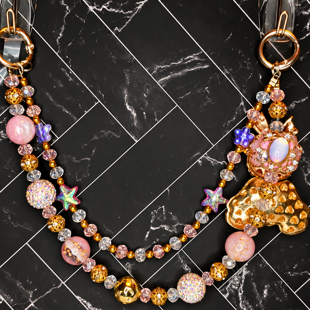 Bougie Bear Bag Charm | Rhinestone & Beaded Purse Charm