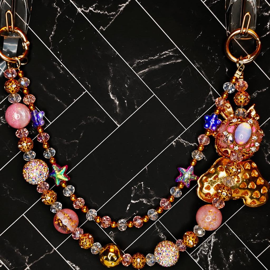 Bougie Bear Bag Charm | Rhinestone & Beaded Purse Charm