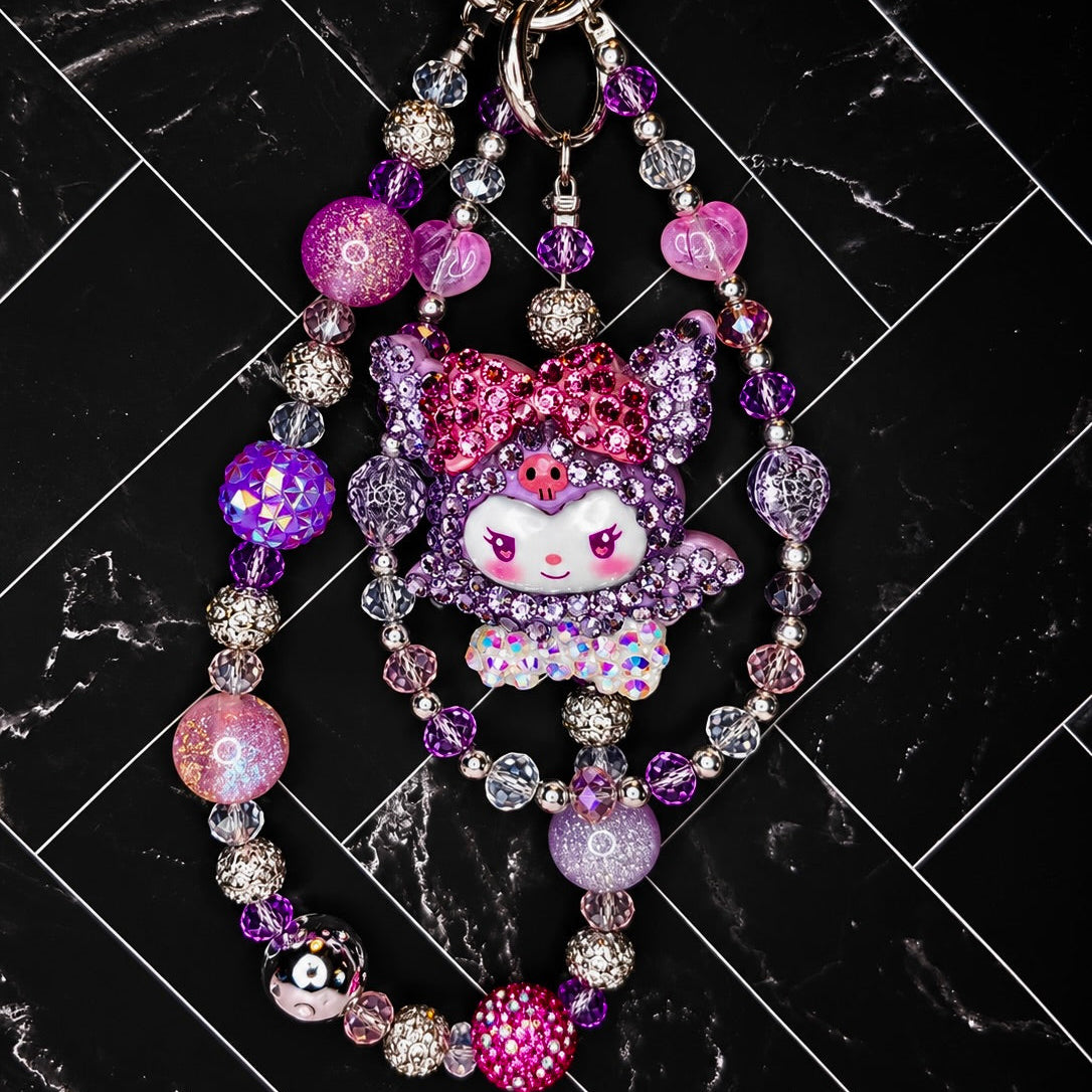 Pretty Lil Menace | Purple Rhinestone Bag Charm