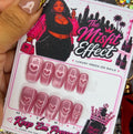 Back Together By Friday | Pink Cat Eye Heart Short Square Press-On Nails
