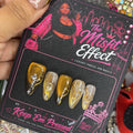 Card Went Through | Gold Abstract Large Almond Press-On Nails