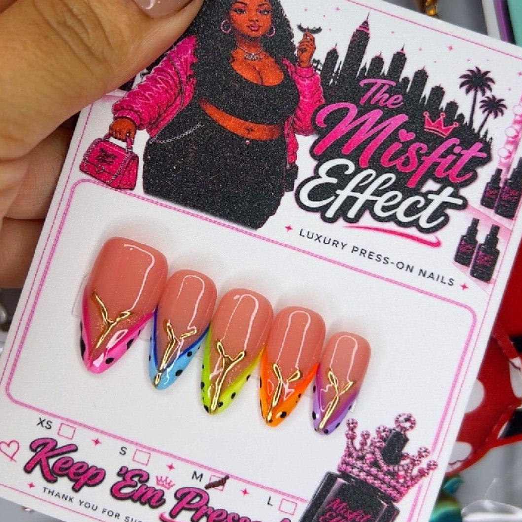 Corner Store Freeze Pop | Neon Abstract Short Almond Press-On Nails