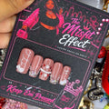 No Record Found | Floral Rhinestone Small Square Press-On Nails