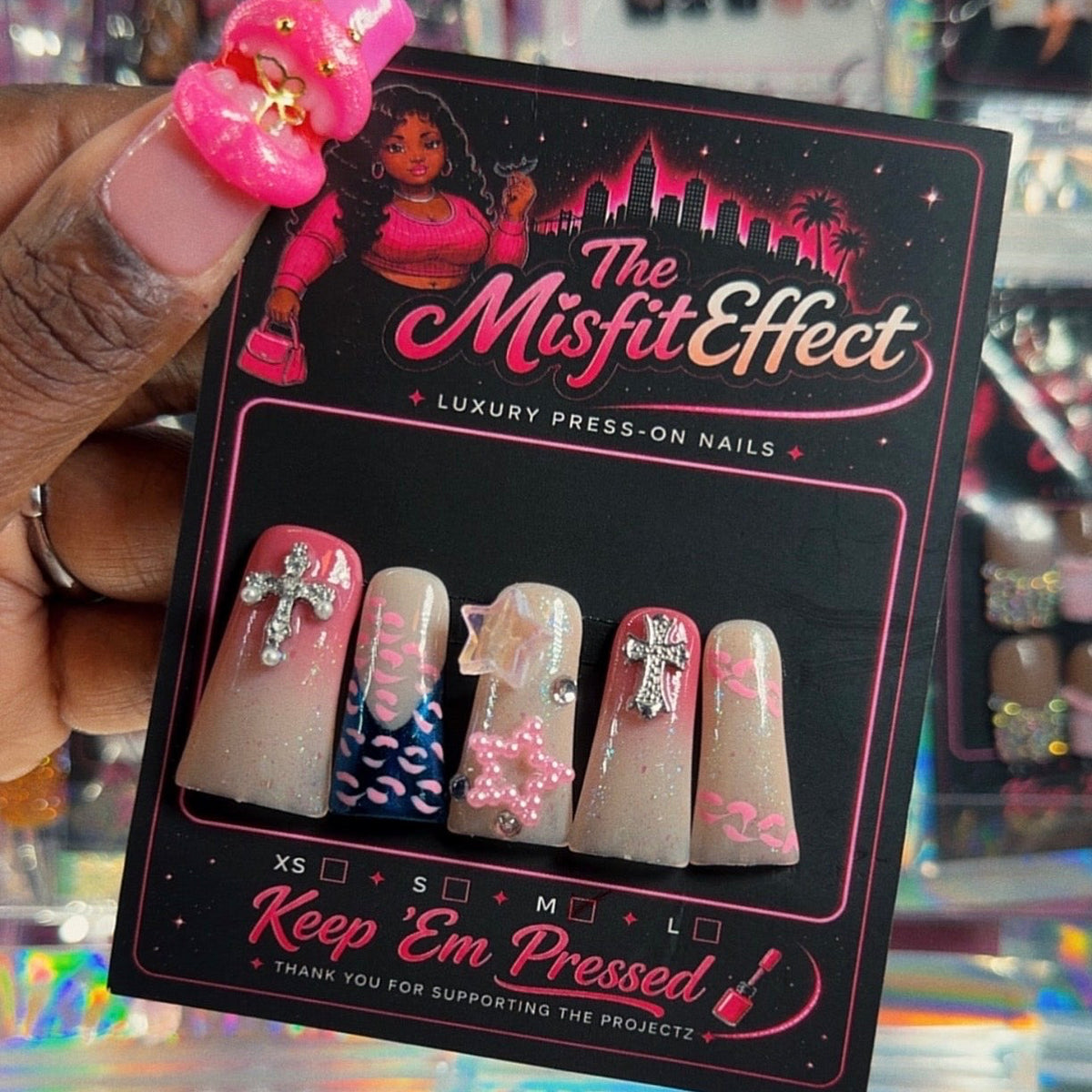 Pretty & Prayed Up | Long Duck Press-On Nails