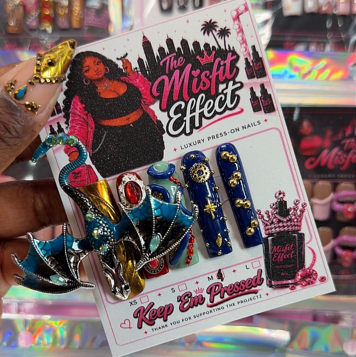 Mother of Misfits | 3D Dragon Square Press-On Nails