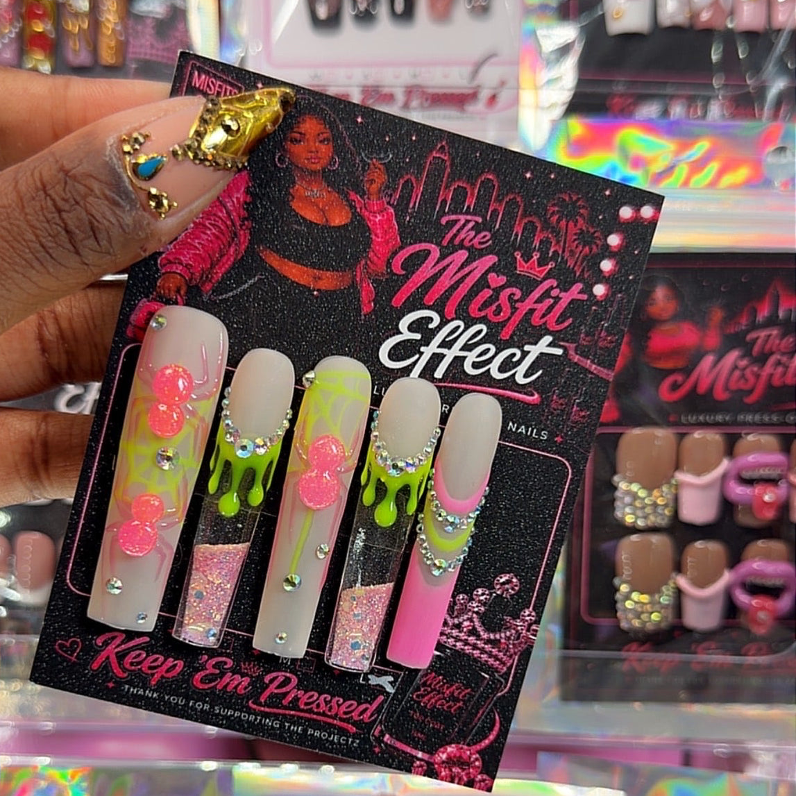 Toxic Situationship | Halloween Water Long Square Press-On Nails