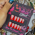 Red Flag With Benefits | Small Baby Duck Red Crystal V-Cut Press-On Nails
