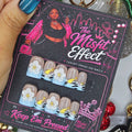 Blue Check Pending | Small Baby Duck Blue Floral Zebra Gold Press-On Nails