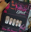 Soft Life Only | Small Square Pink Bow Crystal Press-On Nails
