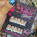 Heart on Payroll | Small Baby Duck White French Gold Heart Press-On Nails