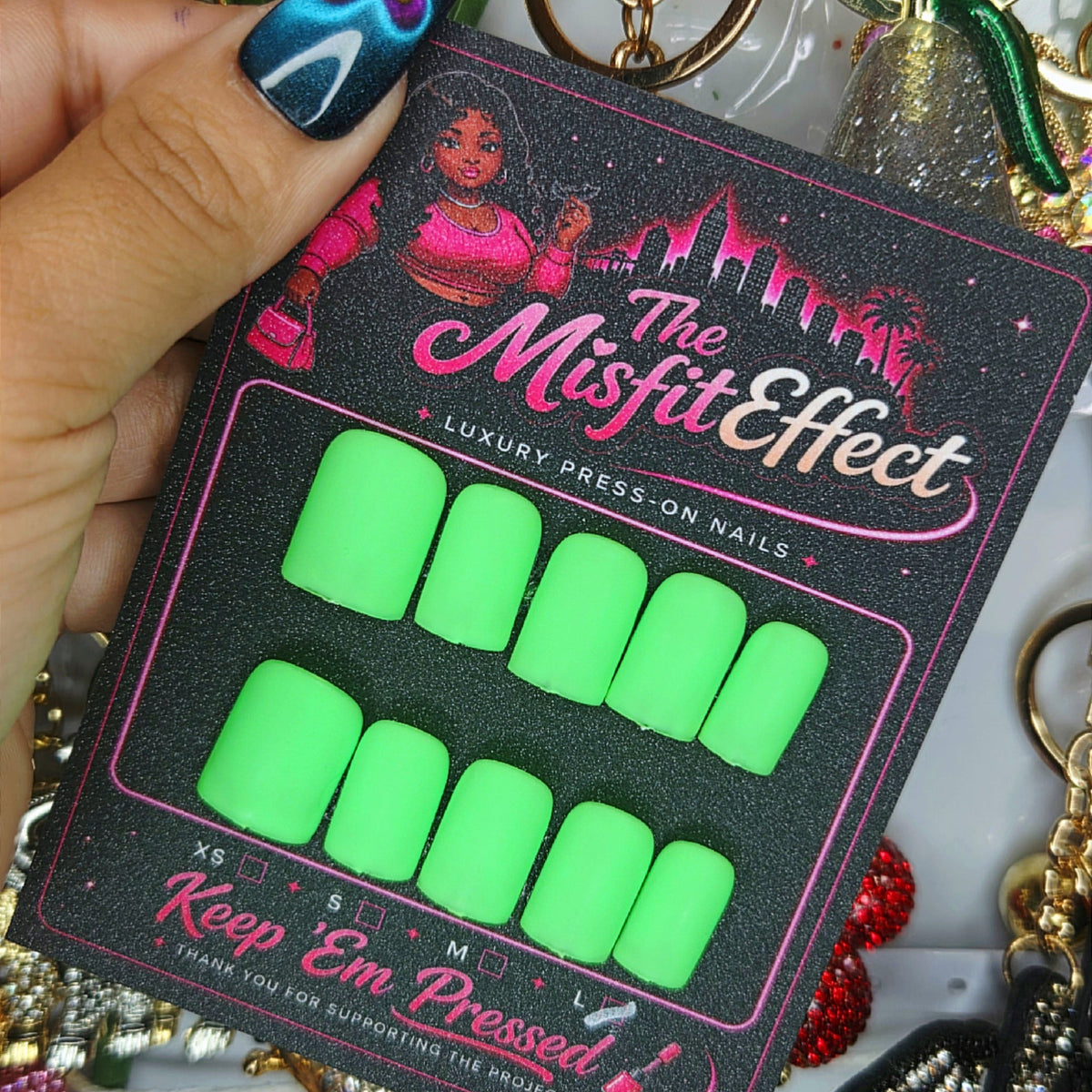Lime After Dark | Neon Green Baby Duck Press-On Nails