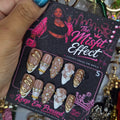 Golden Hour Romance | Small Almond Gold Chrome Floral Press-On Nails