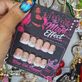 Blushing Starlet | Medium Baby Duck Floral Crystal Press-On Nails