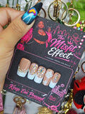 Diamond Etiquette | Large Square Nude White Rhinestone Press-On Nails