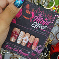 Burgundy Behavior | Large Square Burgundy Floral Press-On Nails