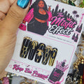 Queen Bee Energy | Small Long Square Black & Gold Bee Press-On Nails