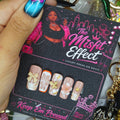 Sweet Like That | Small Square Peach Floral Bow Press-On Nails