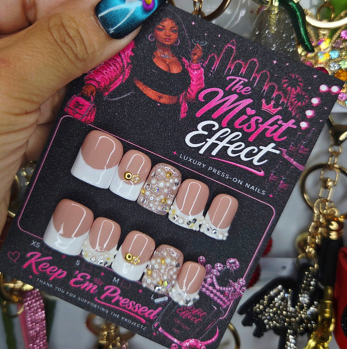 Pearls & Prosecco | Luxury Baby Duck Press-On Nails