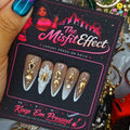 Golden Standards | Large Stiletto Nude White & Gold Luxury Press-On Nails